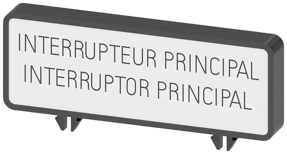 Un panneau rectangulaire indique 'INTERRUPTEUR PRINCIPAL' et 'INTERRUPTOR PRINCIPAL'.