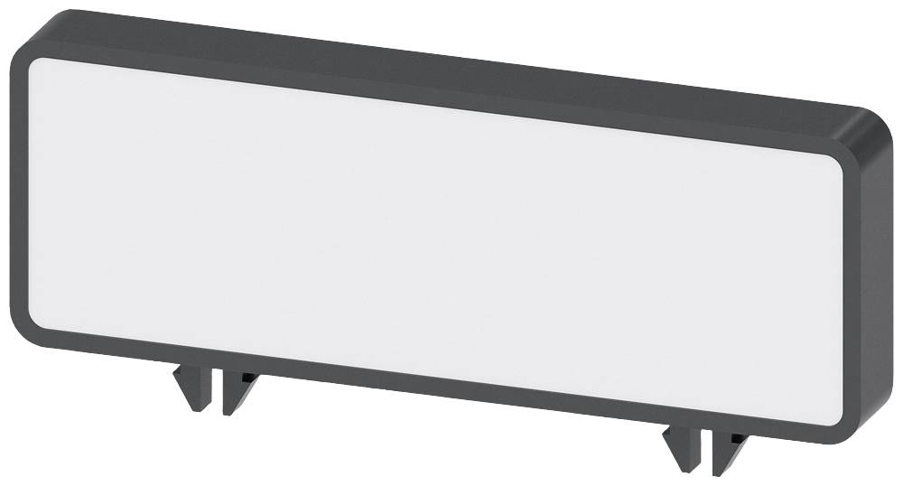Panneau rectangulaire éclairé avec un cadre sombre et une surface claire, montable au moyen de deux pieds de support intégrés.