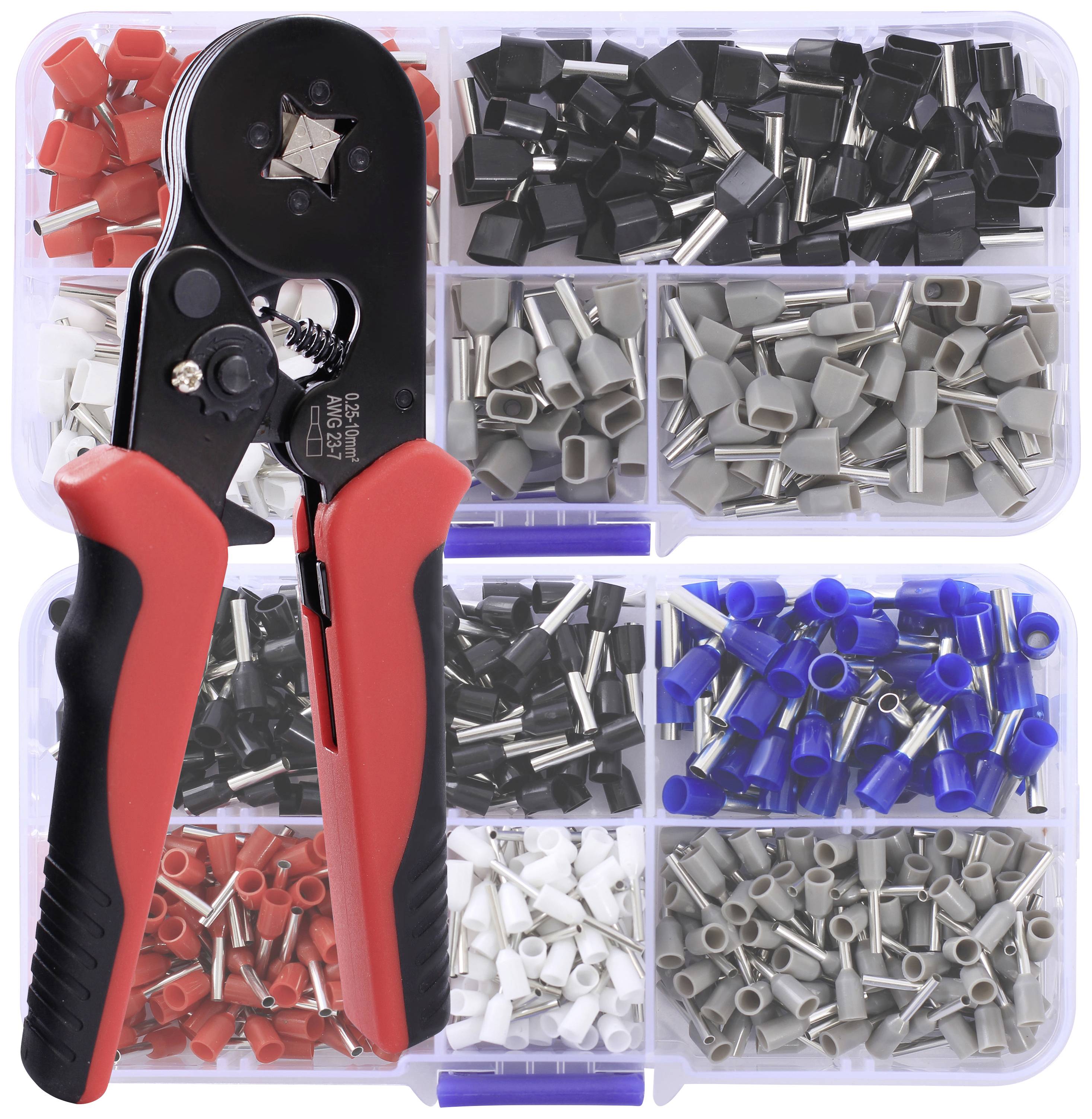 Quadrios 23T035 Assortiment d'embouts simples 0.5 mm², 1 mm², 1.5 mm², 2.5 mm² partiellement isolé 1 set