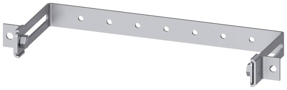 Support métallique de forme rectangulaire avec des trous le long du centre. Utilisé pour la stabilisation ou la fixation aux murs.
