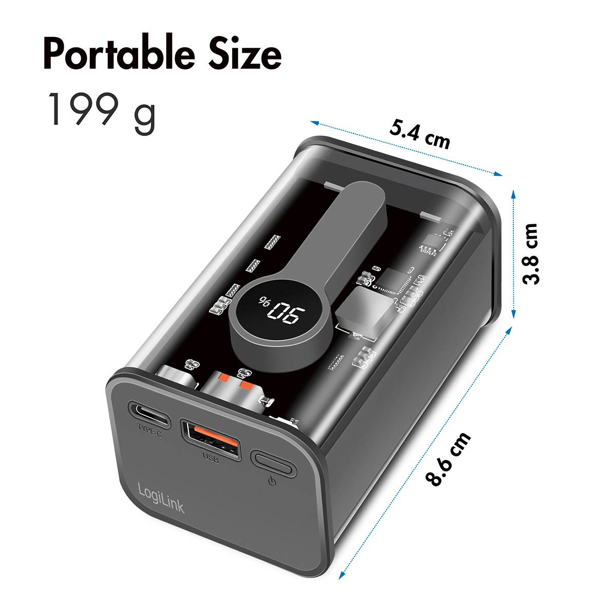 LogiLink PA0306 Pack de piles rechargeables 10000 mAh Li-Ion transparent