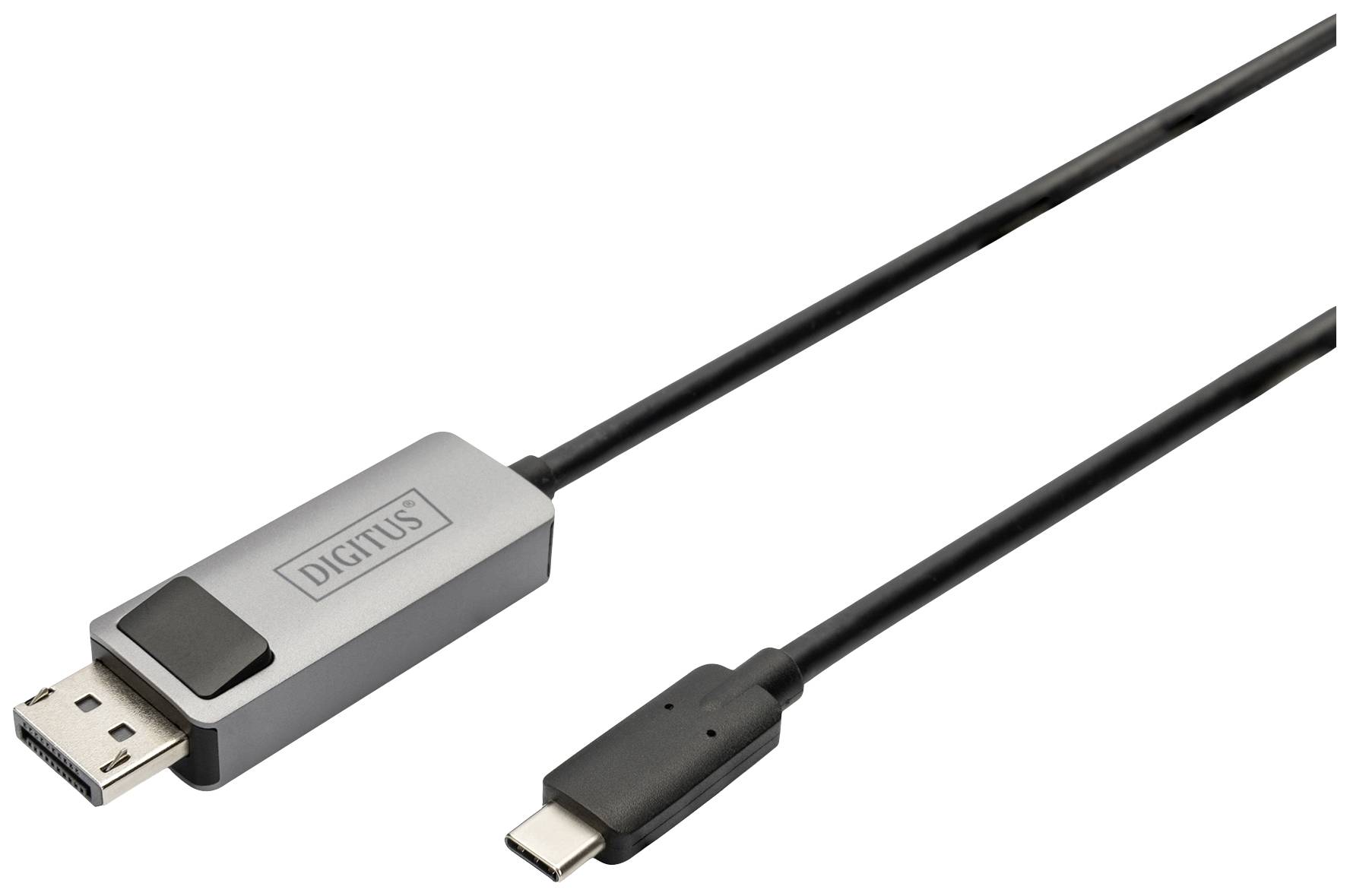 Digitus DB-300334-020-S DisplayPort / USB-C® Adaptateur [1x USB-C® - 1x DisplayPort mâle] noir blindé, rond 2 m