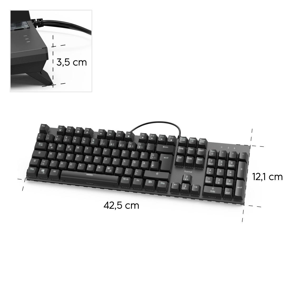 Hama MKC-650 USB Clavier allemand, QWERTZ noir touches multimédia