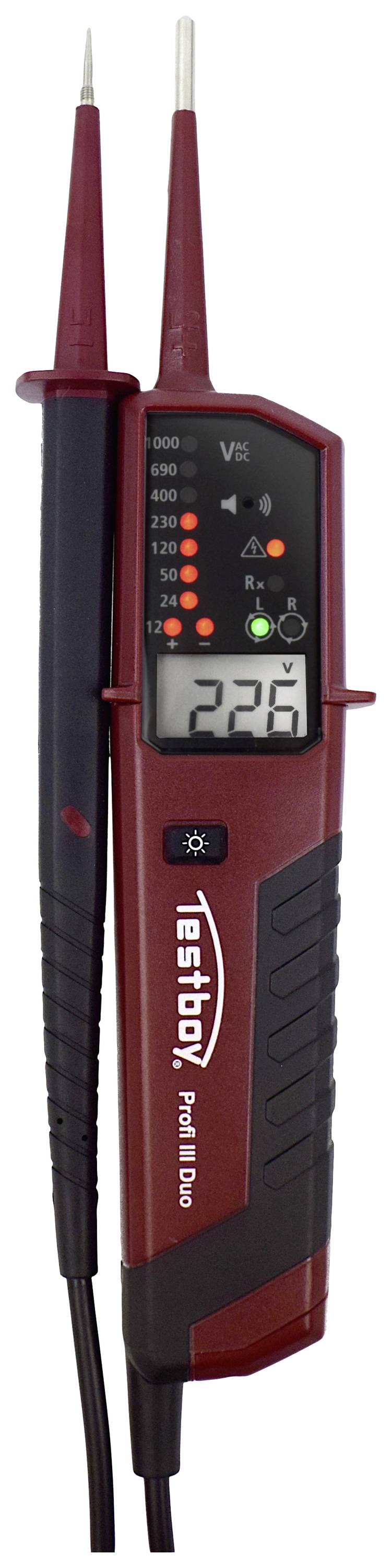 Testeur de tension à 2 pôles Testboy Testboy Profi III DUO CAT IV 1000 V