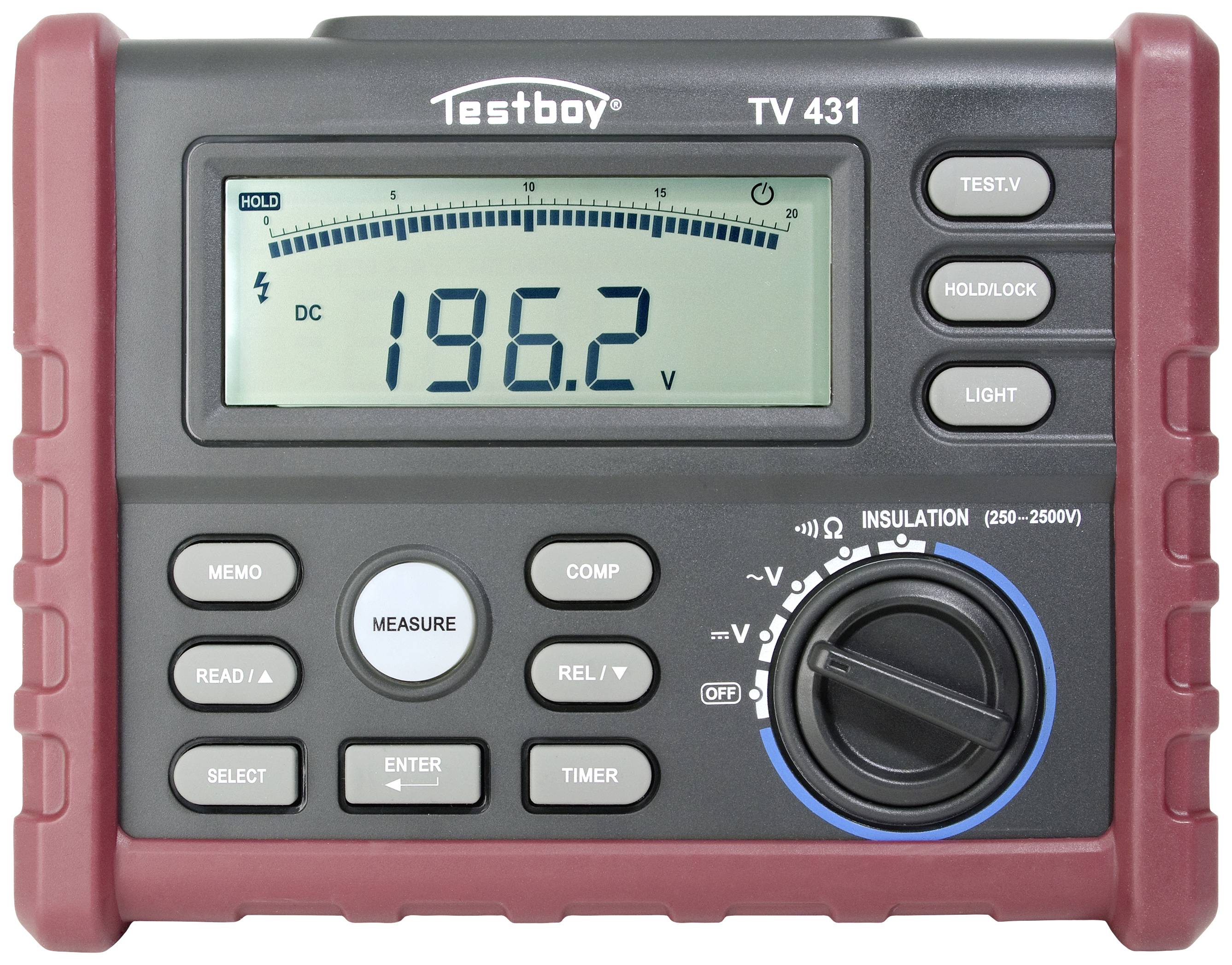 Testboy TV 431 Appareil de mesure de l'isolation 250 V, 500 V, 1000 V, 2500 V 100 GΩ