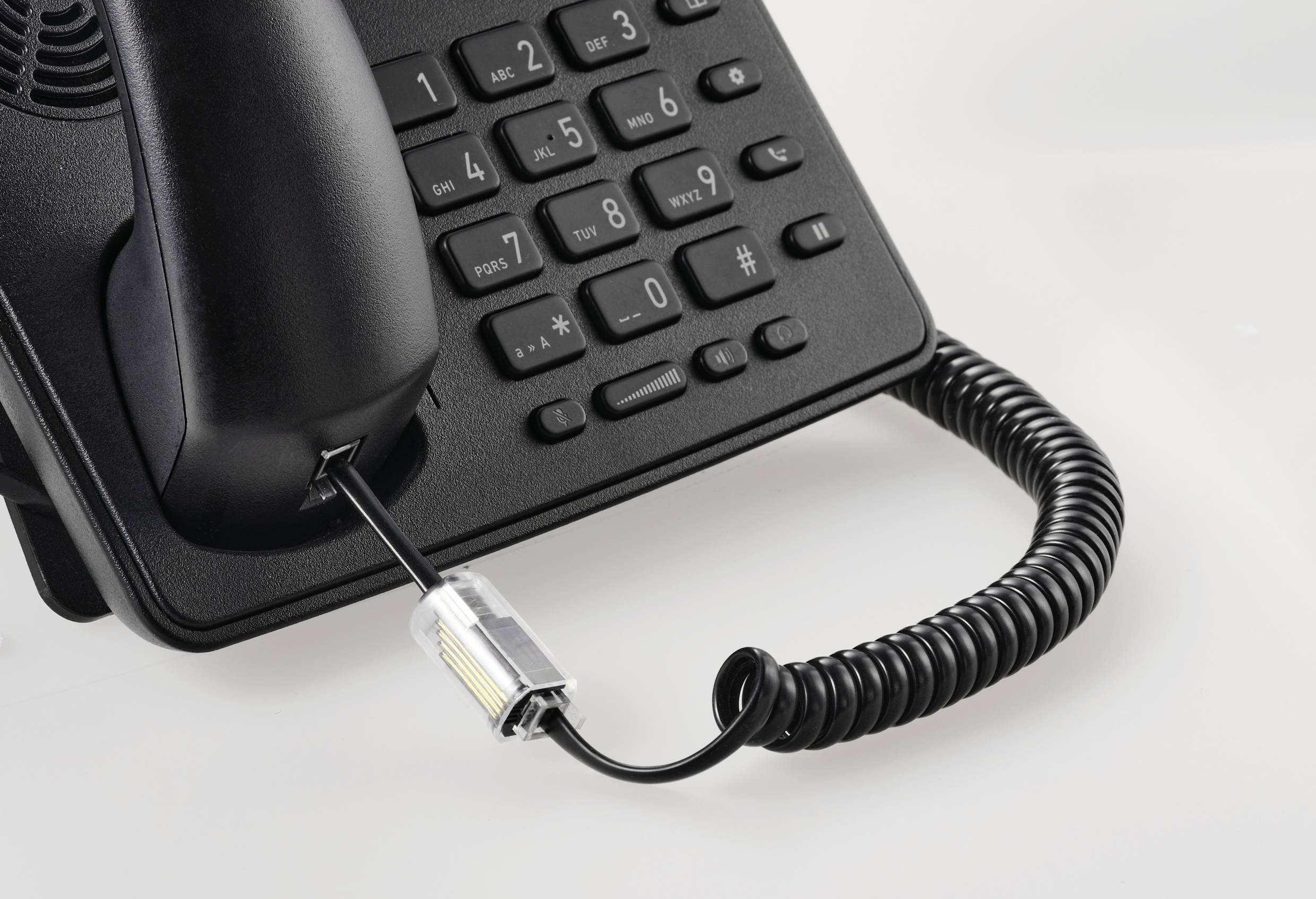 Renkforce dérouleur de câble Adaptateur [1x RJ10 mâle 4P4C - 1x RJ10 femelle 4P4C] 3.00 cm noir (transparent)