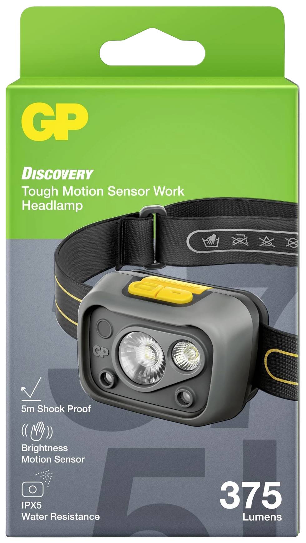 Lampe frontale LED GP Discovery GPDISHLCW54BL119 à pile(s) 375 lm 26 h GPDISHLCW54BL119