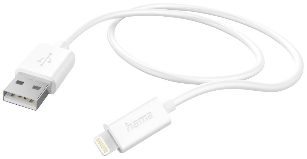 Hama Câble de charge USB USB 2.0 Connecteur Lightning , USB-A mâle 1.00 m blanc 00201579