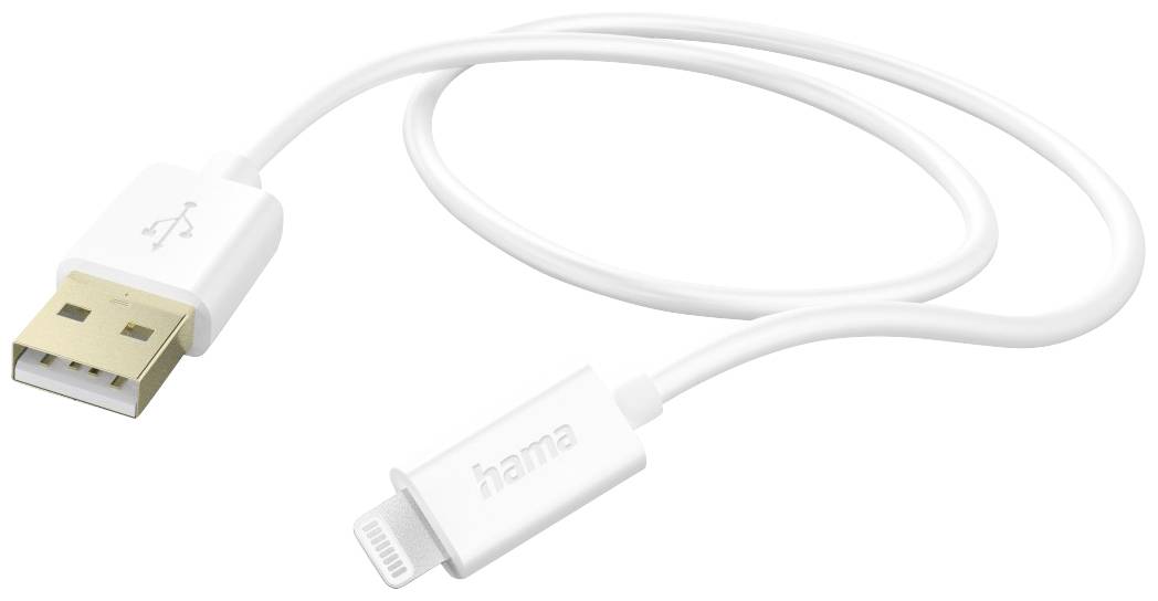 Hama Câble de charge USB USB 2.0 Connecteur Lightning , USB-A mâle 1.50 m blanc 00201581