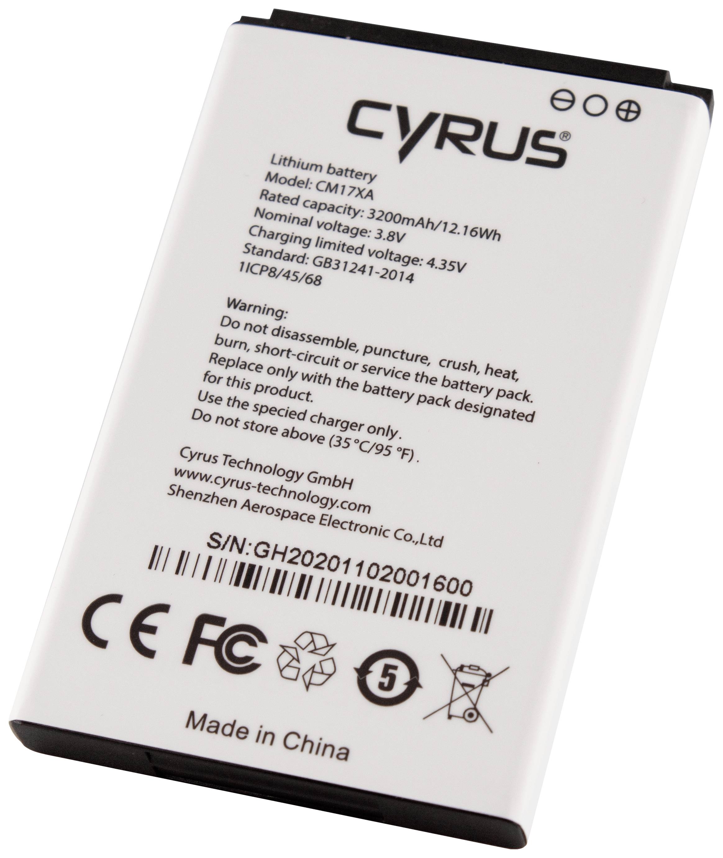 Cyrus Batterie pour téléphone portable CM17XA 3200 mAh