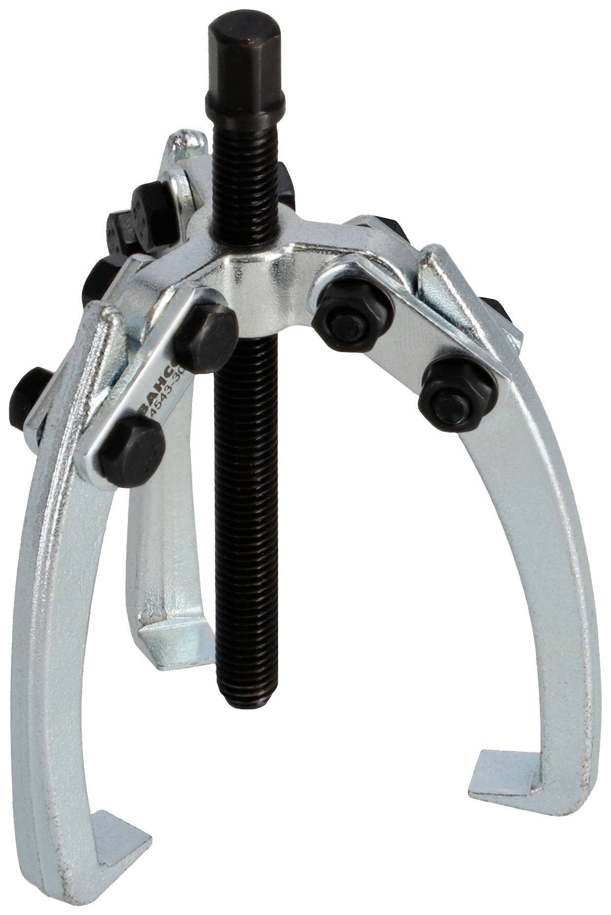 Extracteur à trois bras métallique à filetage, pour l'extraction mécanique de roulements ou de poulies.