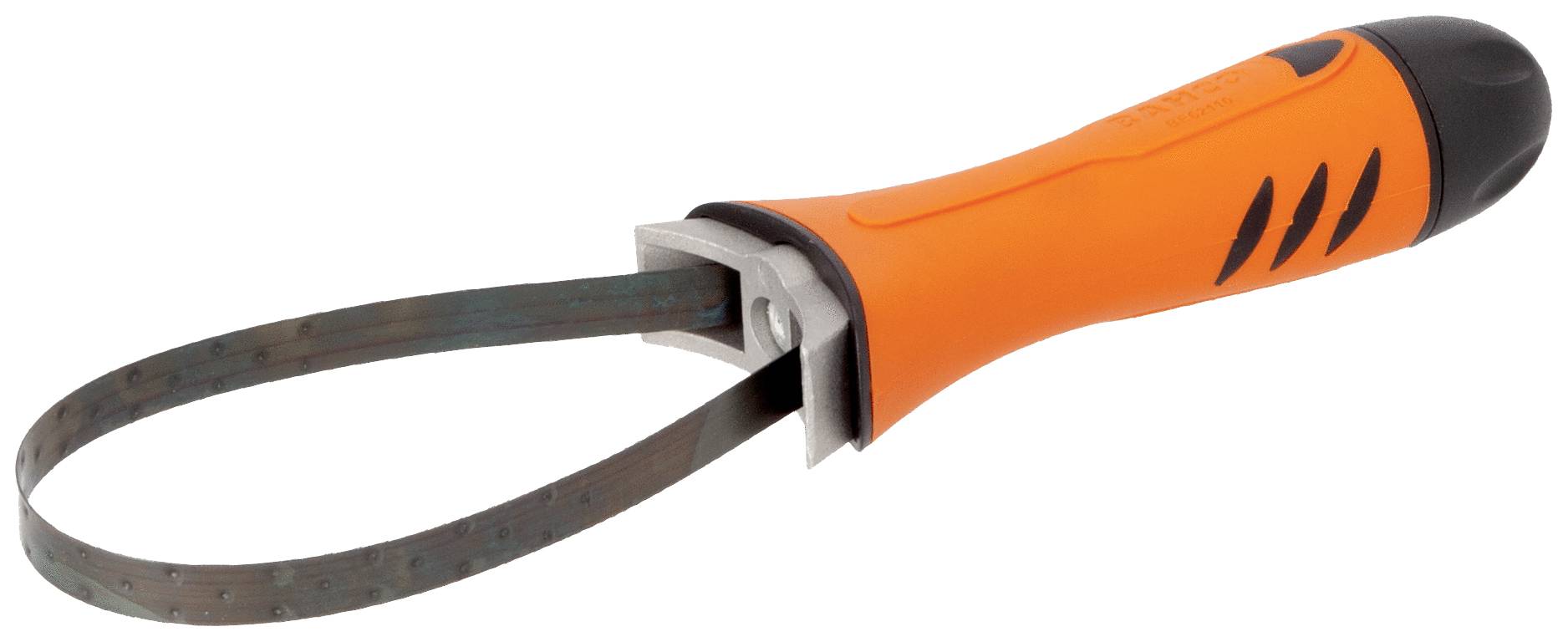 Bahco BE62155 Clé à ruban pour filtre à huile, poignée en caoutchouc, 100 - 155 mm