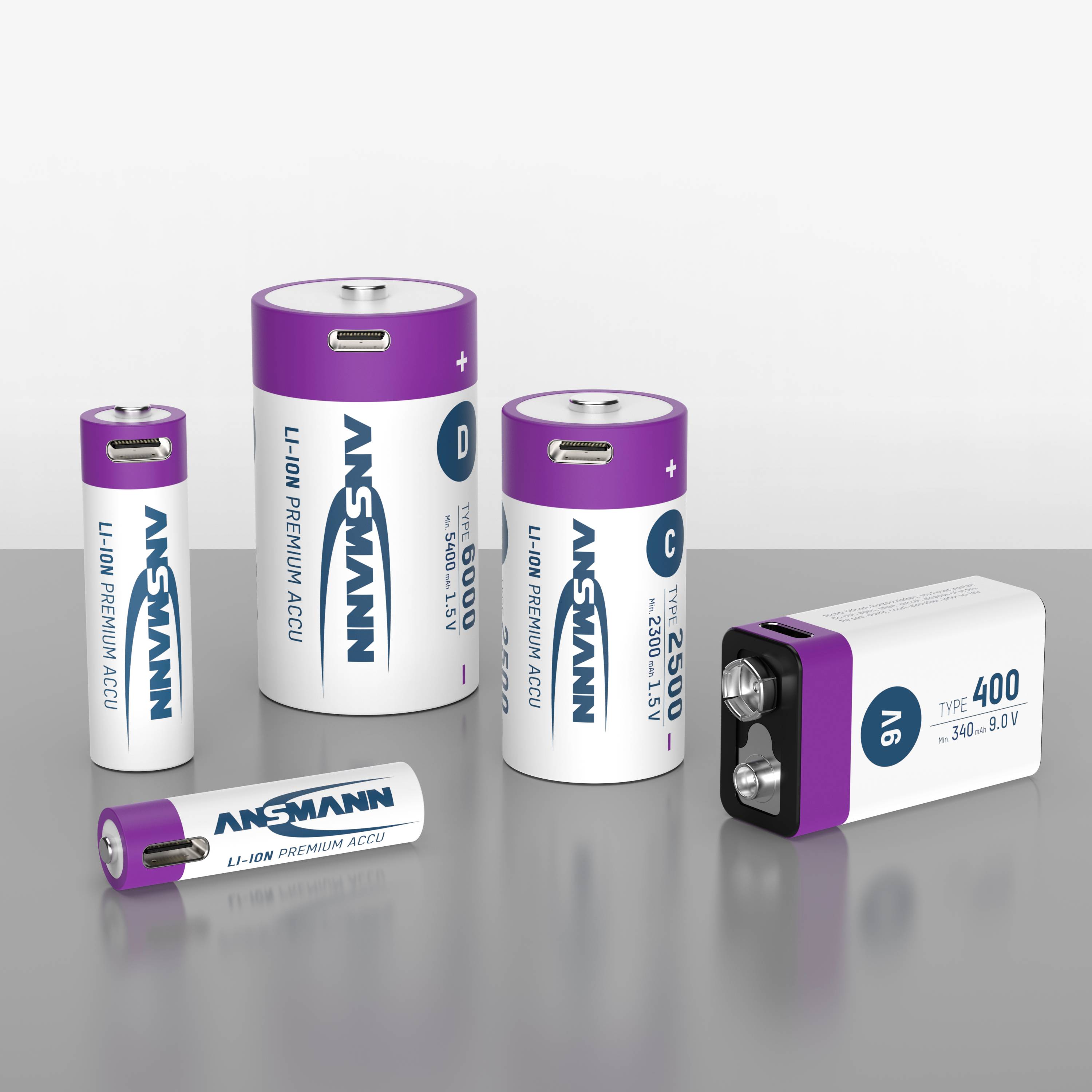 Ansmann LR15 USB-C Pile rechargeable LR14 (C) Li-Ion 2500 mAh 1.5 V 2 pc(s)