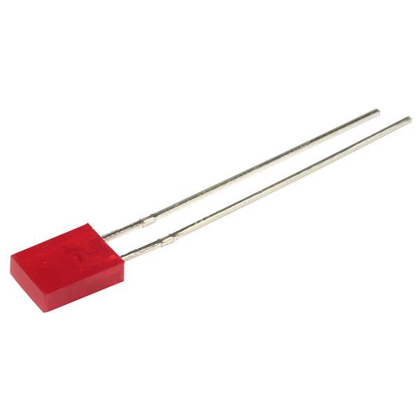 Kingbright LED rouge rectangulaire 2 x 5 mm 80 mcd 110 ° 30 mA 1.85 V