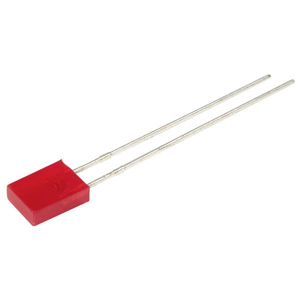 Kingbright LED rouge rectangulaire 2 x 5 mm 2 mcd 110 ° 25 mA 2 V