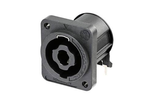 Fiche haut-parleur embase femelle, contacts coudés Neutrik NL4MDXX-H-3 Nombre de pôles: 4 noir 1 pc(s)