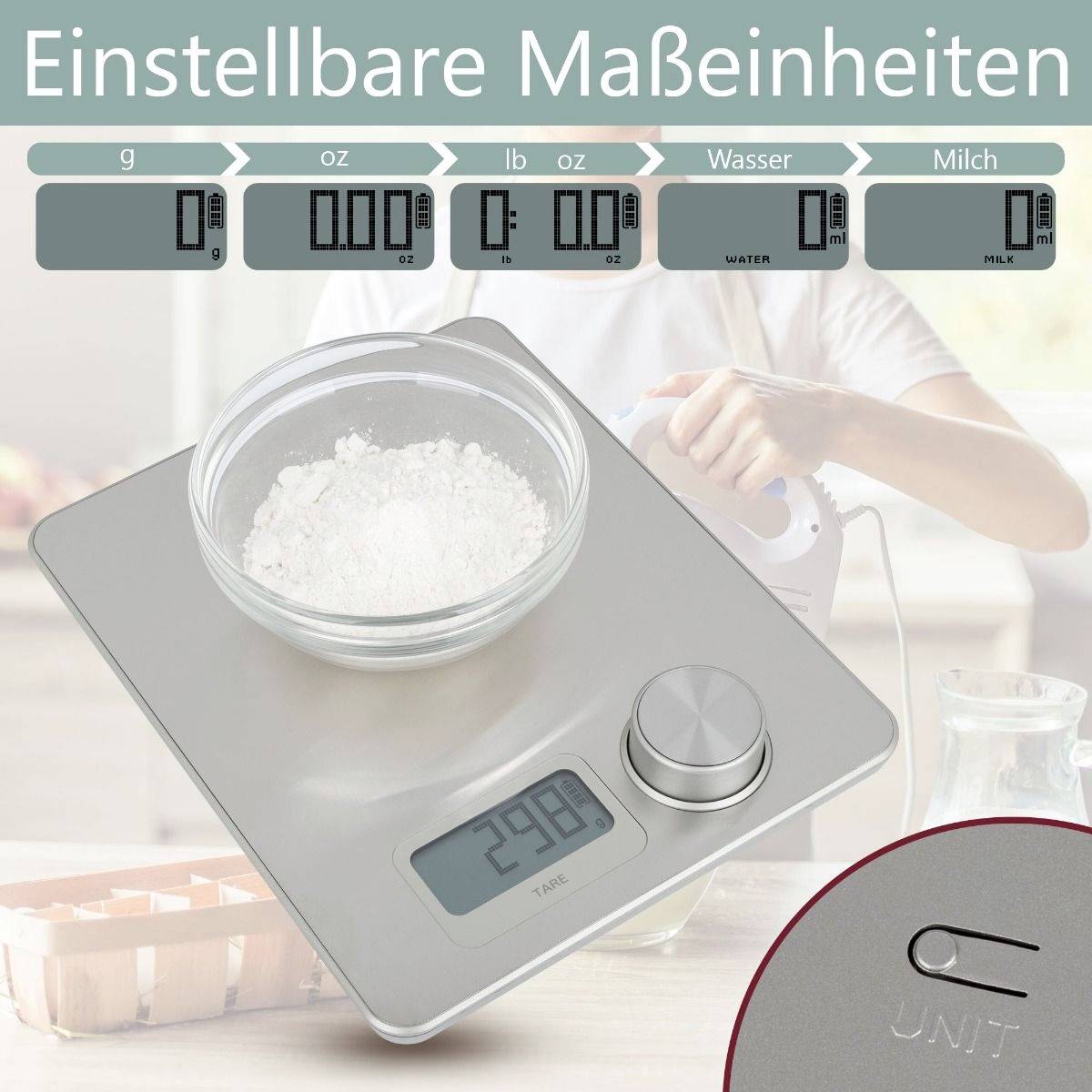 Profi Cook PC-KW 1263 Balance de cuisine numérique Plage de pesée (max.)=5000 g acier inoxydable 233 x 188 x 30