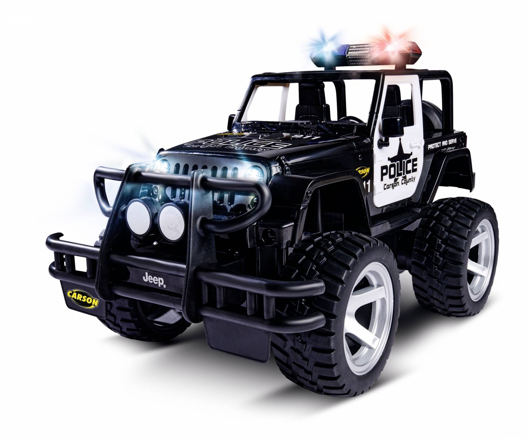 Carson Modellsport Jeep Wrangler Police 1:12 Véhicule RC débutant électrique Véhicule tout-terrain prêt à fonctionner (RtR) 2,4