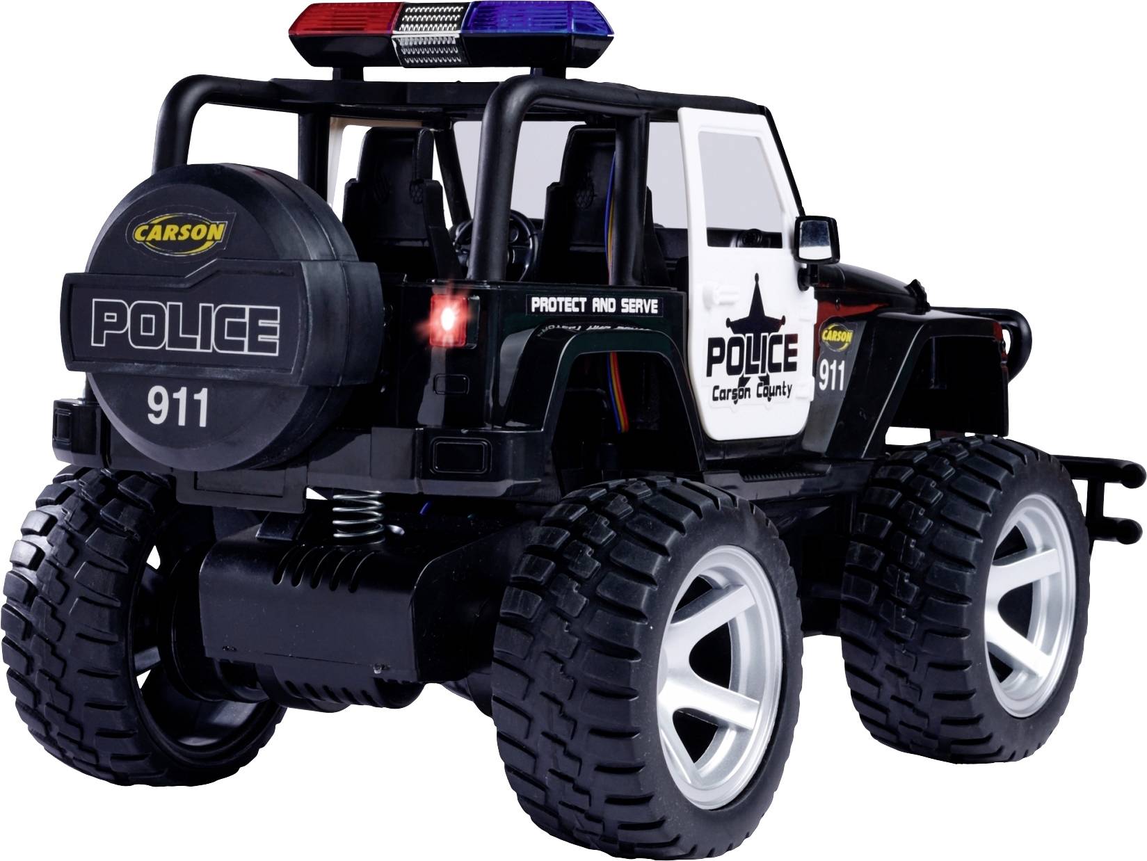 Carson Modellsport Jeep Wrangler Police 1:12 Véhicule RC débutant électrique Véhicule tout-terrain prêt à fonctionner (RtR) 2,4