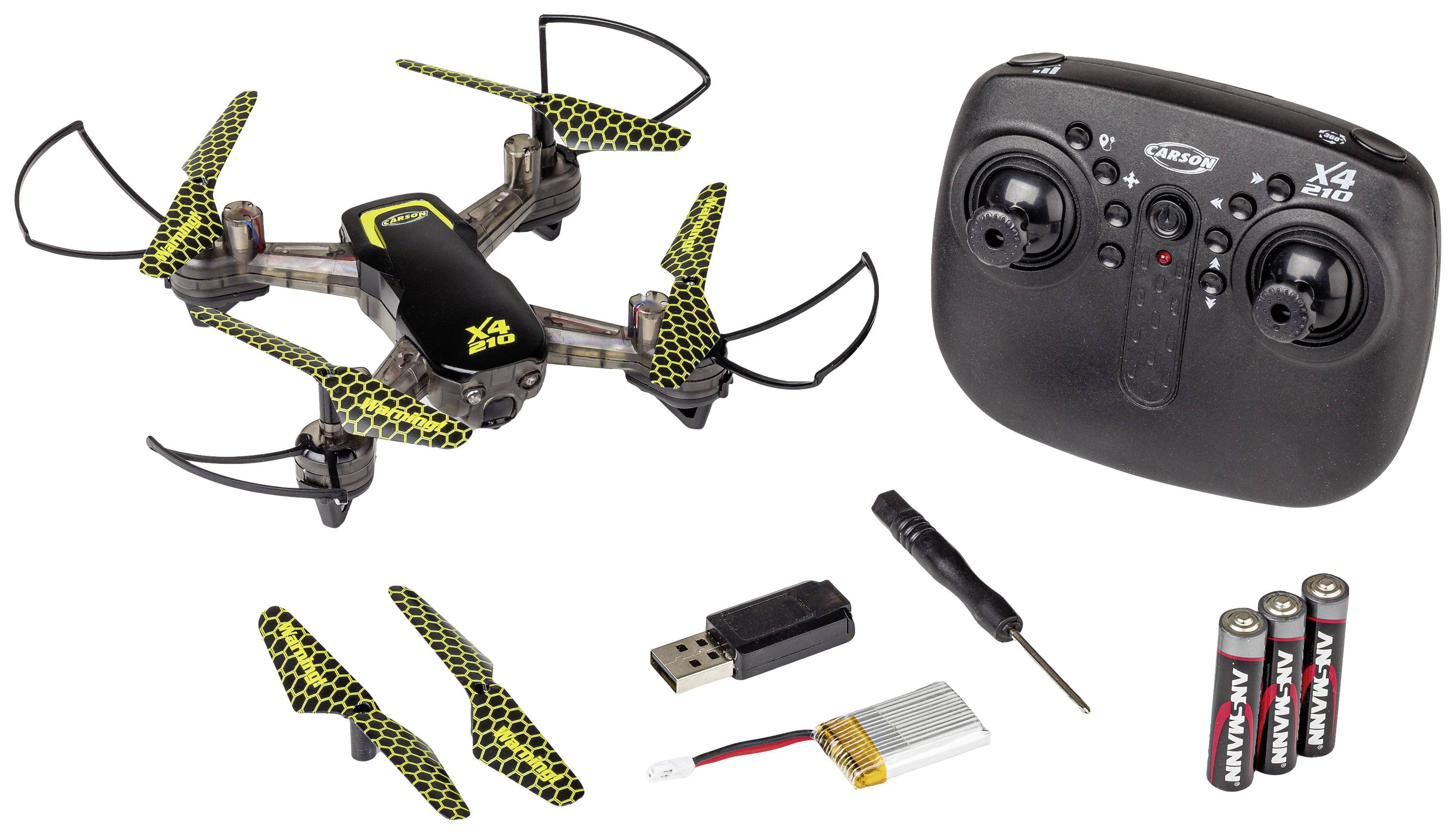 Carson Modellsport X4 Quadcopter 210-LED Drone quadricoptère prêt à voler (RtF)