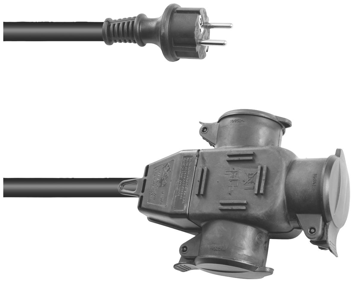 Eurolite 3024701E alimentation Rallonge noir 5 m H07RN-F 3G 2,5 mm²