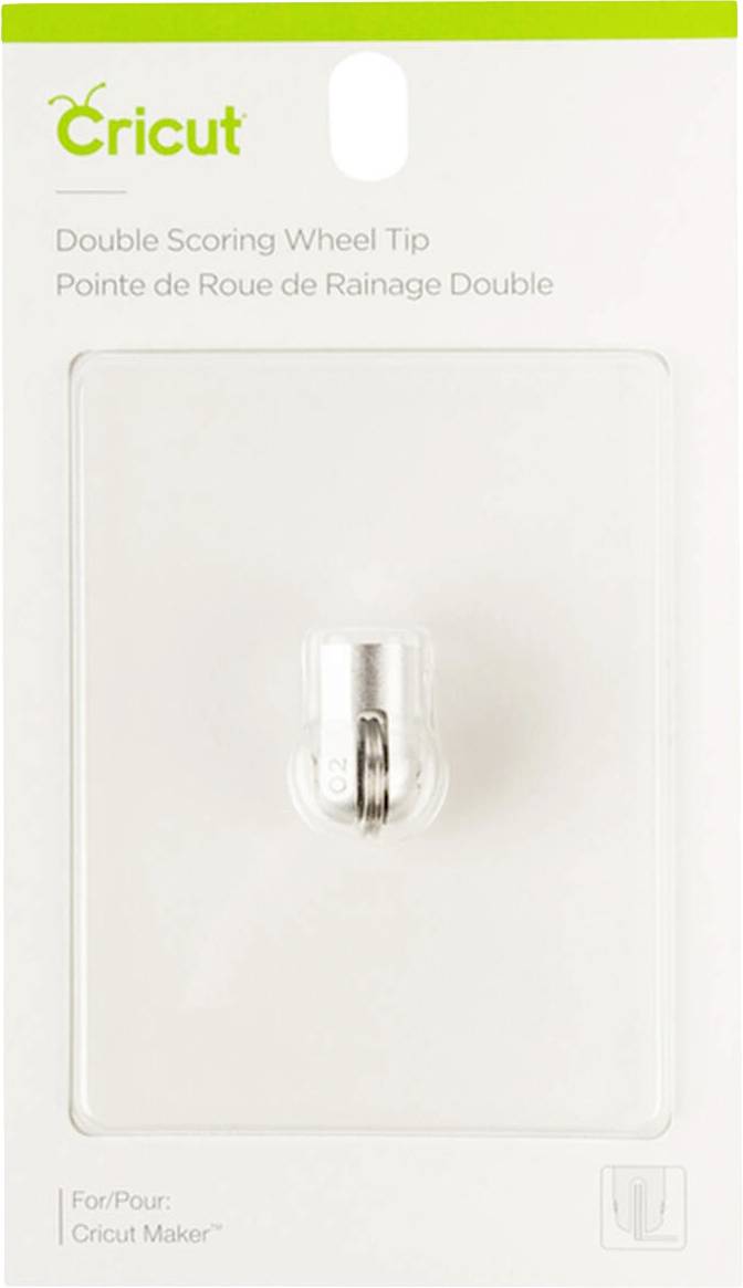 Pointe de roue à double marquage pour Cricut Maker en emballage. Sert à plier précisément les matériaux.