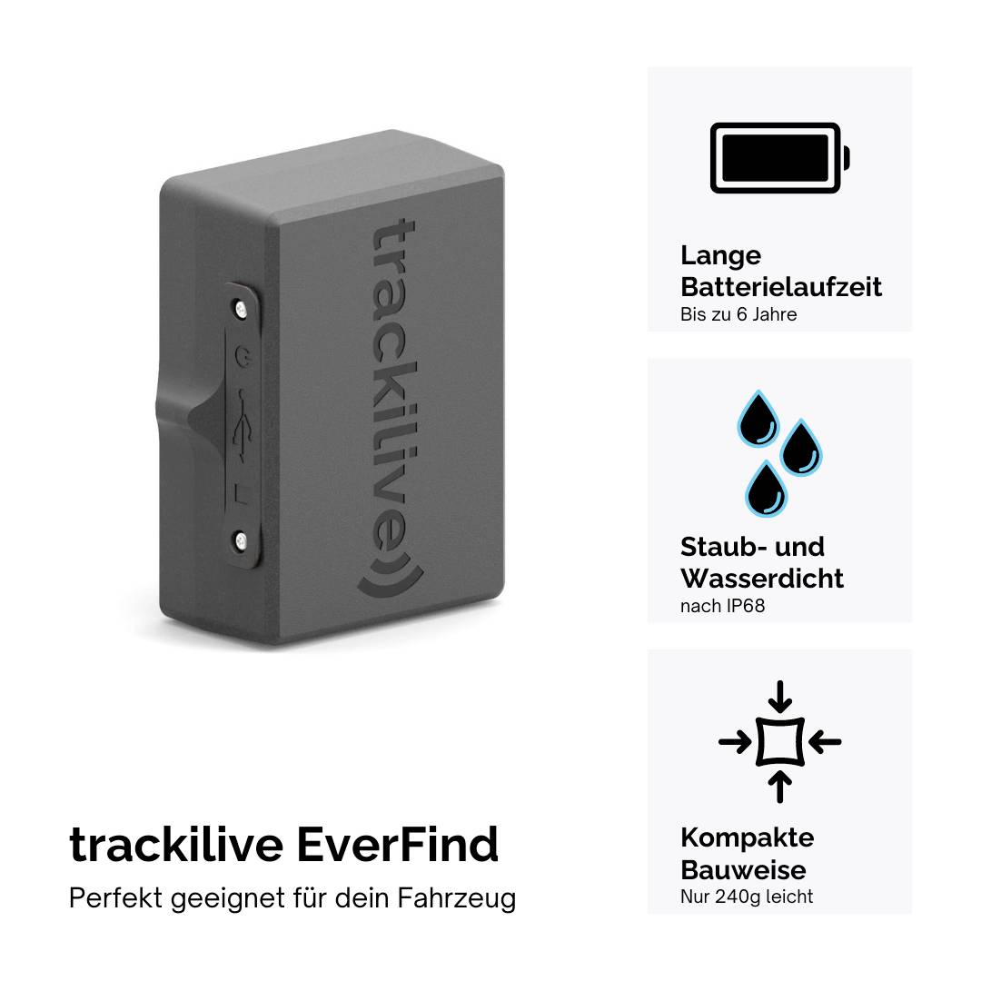 Trackilive EverFind Traceur GPS traceur de véhicules, traceur multifonction noir 1 pc(s)
