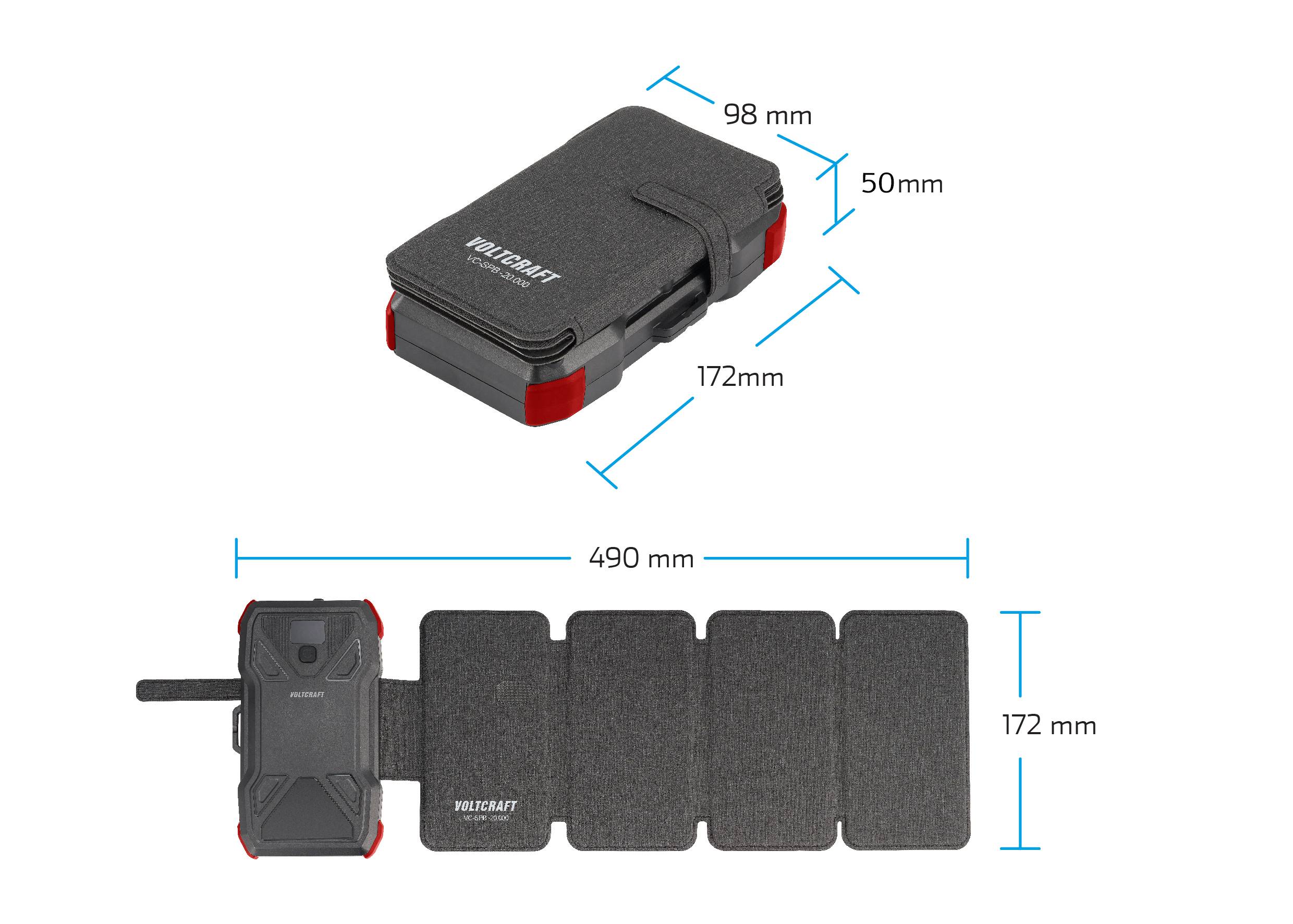 VOLTCRAFT VC-SPB-20.000 VC-14456835 Powerbank solaire Courant de charge cellule solaire 3 A 20000 mAh