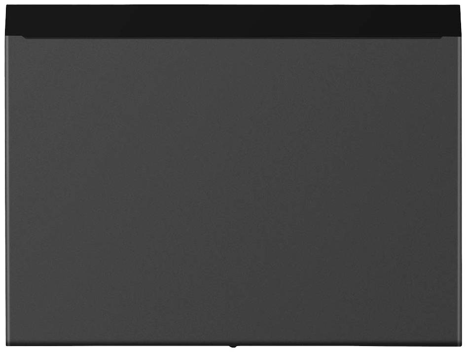 Surface rectangulaire noire avec une bordure sombre en haut.
