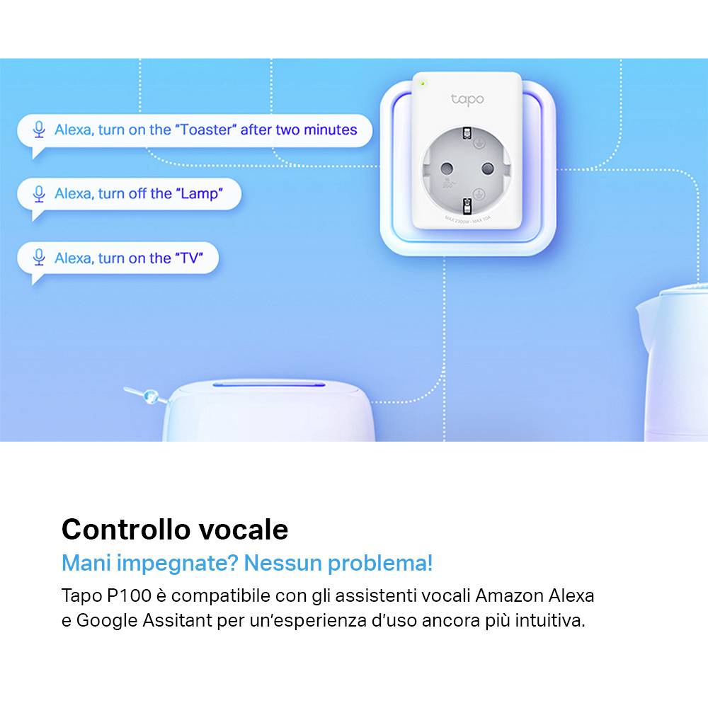 TP-LINK Tapo P100(2-pack) Tapo P100 Bluetooth Jeu de prises télécommandées 2 pièces