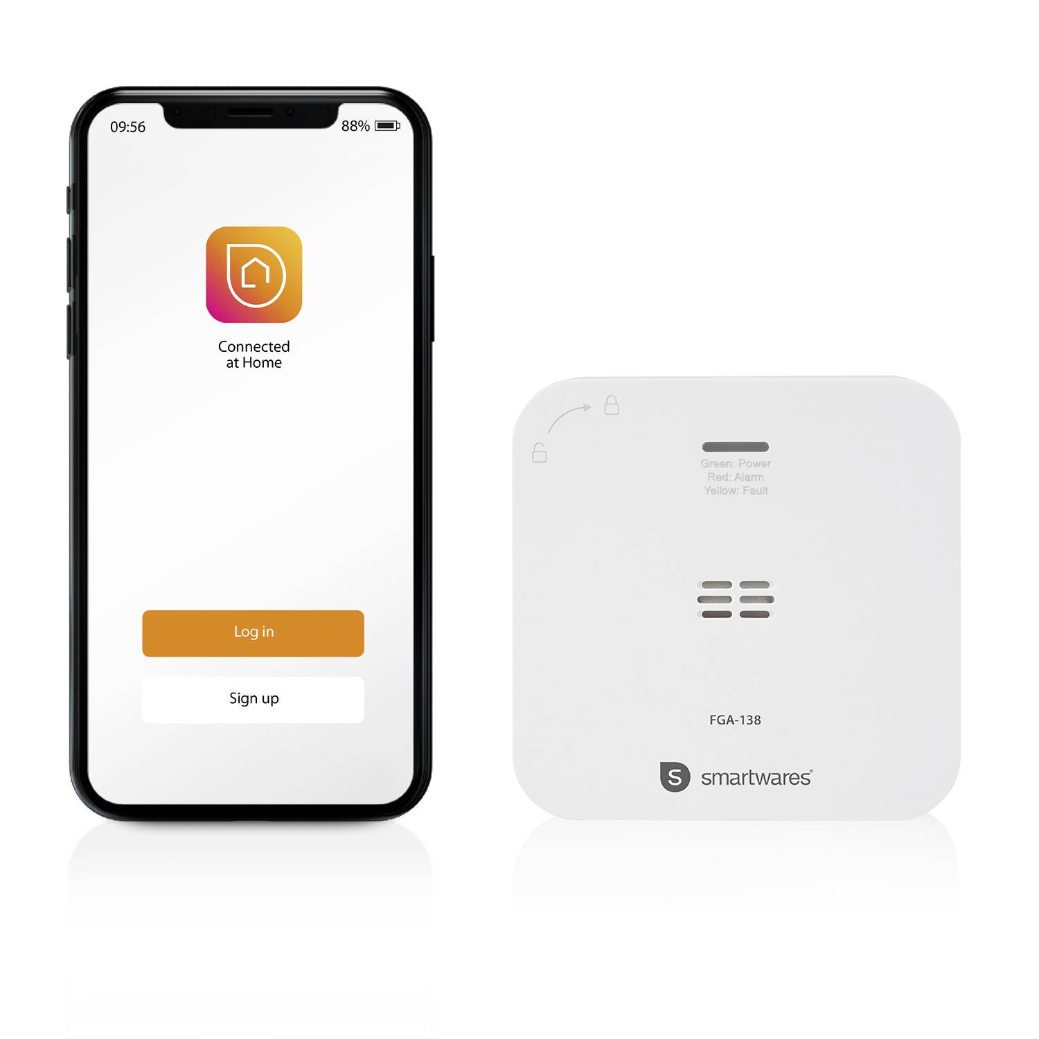 Smartwares FGA-13800 Détecteur de monoxyde de carbone avec commande via une application à pile(s) Gaz détecté monoxyde de carbone