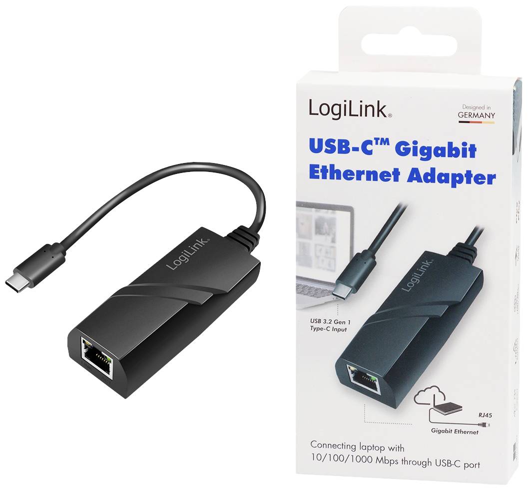 Adaptateur réseau LogiLink UA0238A 1000 MBit/s USB-C®, RJ45