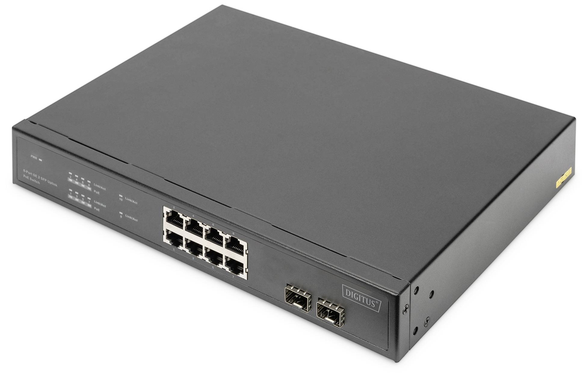 Switch réseau Digitus DN-95341-1 8+2 ports 1 GBit/s fonction PoE