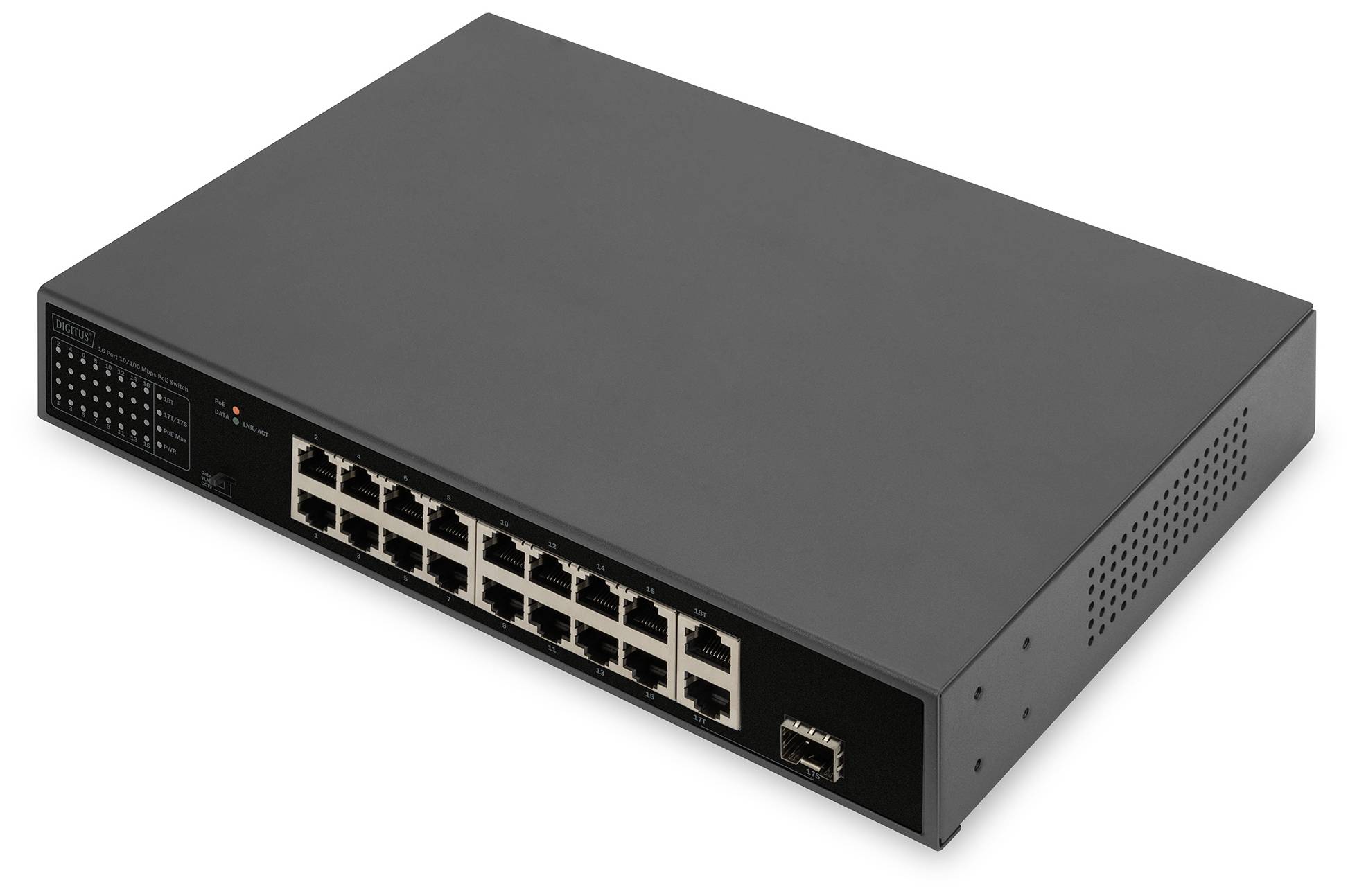 Switch réseau Digitus DN-95355 16 ports 10 / 100 MBit/s fonction PoE