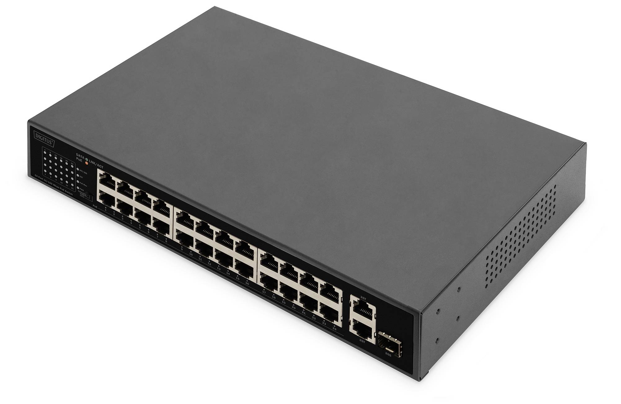Switch réseau Digitus DN-95356 16+2 ports 10 / 100 MBit/s fonction PoE