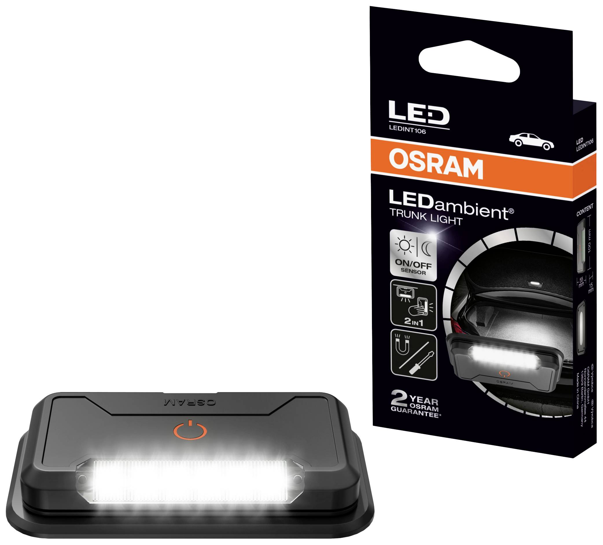OSRAM Eclairage d'ambiance LEDINT106 LEDambient® Trunk Light LED 3.7 V (L x l x H) 63 x 17.4 x 108 mm allumage automatique