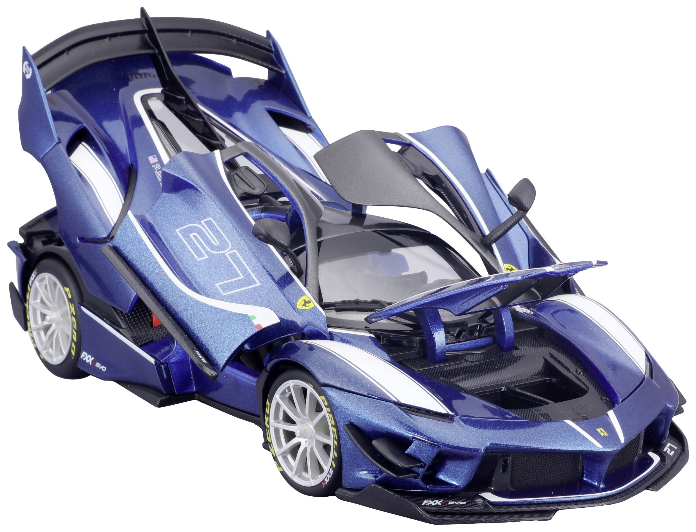 Bburago Ferrari R&P FXX-K EVO, blau #27 1:18 Modèle réduit de voiture