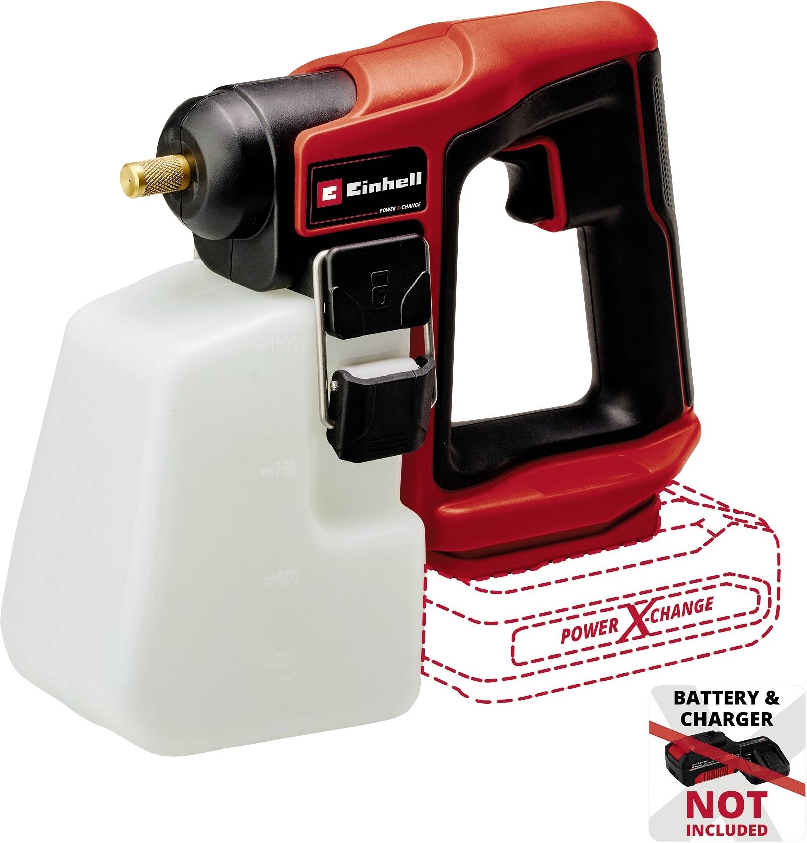 Spray de nettoyage pour batterie Einhell, modèle Power X-Change. Remarque : La batterie et le chargeur ne sont pas inclus dans la livraison.