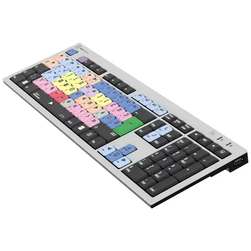 Logickeyboard Avid Media Composer Slim filaire Clavier allemand, QWERTZ gris touches multimédia, hub USB, Touches à frappe Logickeyboard Avid Media Composer Slim filaire Clavier allemand, QWERTZ gris touches multimédia, hub USB, Touches à frappe