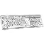 Logickeyboard XL-Print filaire Clavier allemand, QWERTZ blanc touches multimédia, hub USB, Touches à frappe silencieuse Logickeyboard XL-Print filaire Clavier allemand, QWERTZ blanc touches multimédia, hub USB, Touches à frappe silencieuse