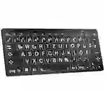 Logickeyboard XL-Print Bluetooth Clavier allemand, QWERTZ noir touches multimédia, hub USB, Touches à frappe silencieuse Logickeyboard XL-Print Bluetooth Clavier allemand, QWERTZ noir touches multimédia, hub USB, Touches à frappe silencieuse