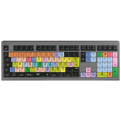 Logickeyboard Apple Logic Pro X2 Astra filaire Clavier allemand, QWERTZ gris touches multimédia, hub USB, Touches à frappe Logickeyboard Apple Logic Pro X2 Astra filaire Clavier allemand, QWERTZ gris touches multimédia, hub USB, Touches à frappe