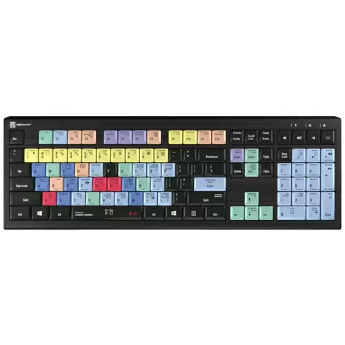 Logickeyboard Cubase/Nuendo Astra 2 filaire Clavier allemand, QWERTZ noir touches multimédia, hub USB, Touches à frappe Logickeyboard Cubase/Nuendo Astra 2 filaire Clavier allemand, QWERTZ noir touches multimédia, hub USB, Touches à frappe