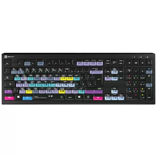 Logickeyboard Davinci Resolve Astra filaire Clavier allemand, QWERTZ noir touches multimédia, hub USB, Touches à frappe Logickeyboard Davinci Resolve Astra filaire Clavier allemand, QWERTZ noir touches multimédia, hub USB, Touches à frappe