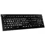 Logickeyboard XL-Print filaire Clavier allemand, QWERTZ noir touches multimédia, hub USB, Touches à frappe silencieuse Logickeyboard XL-Print filaire Clavier allemand, QWERTZ noir touches multimédia, hub USB, Touches à frappe silencieuse