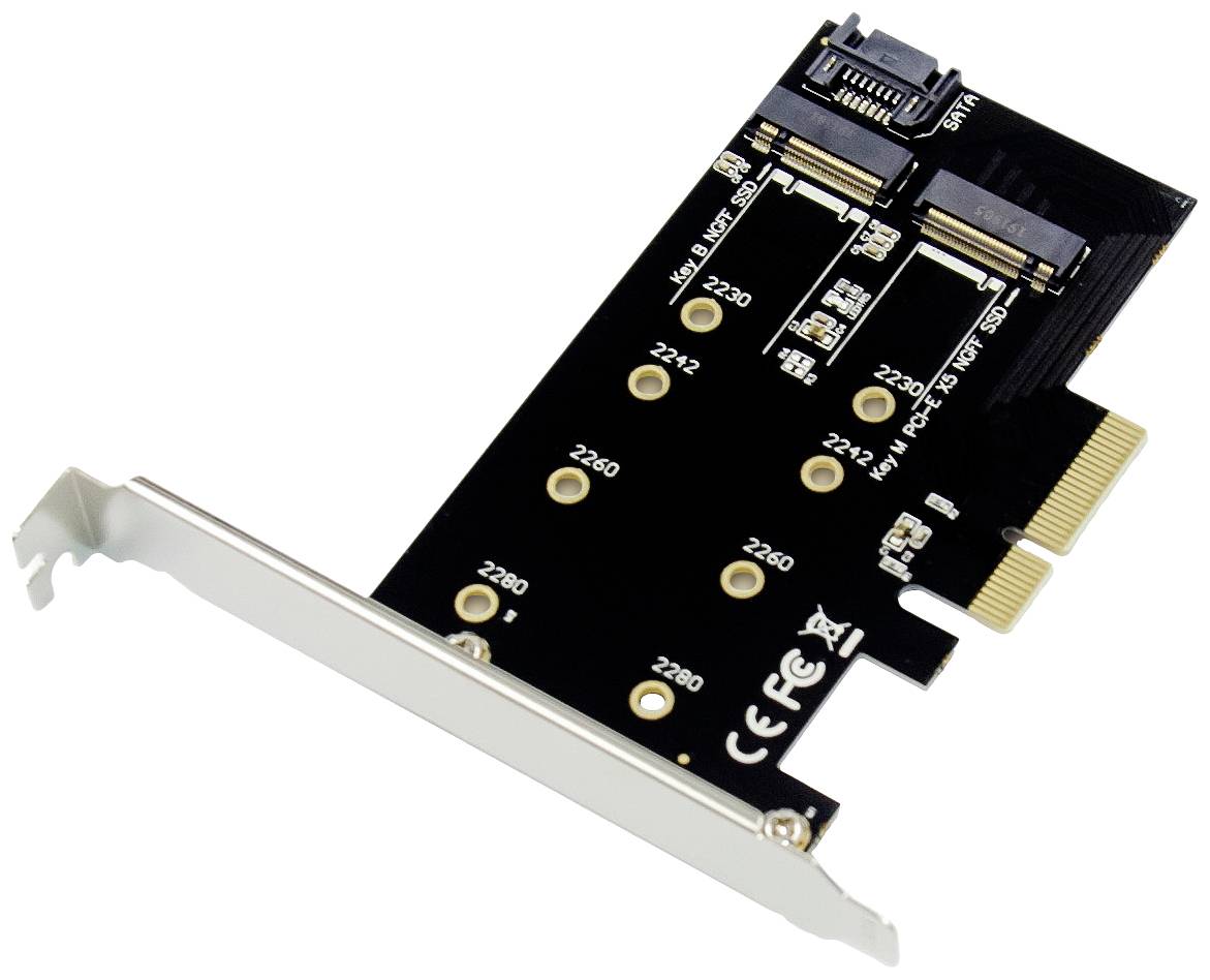 Carte adaptateur PCIe pour SSD NVMe M.2, compatible avec les formats 2230 à 2280, installable dans le boîtier d'un PC.