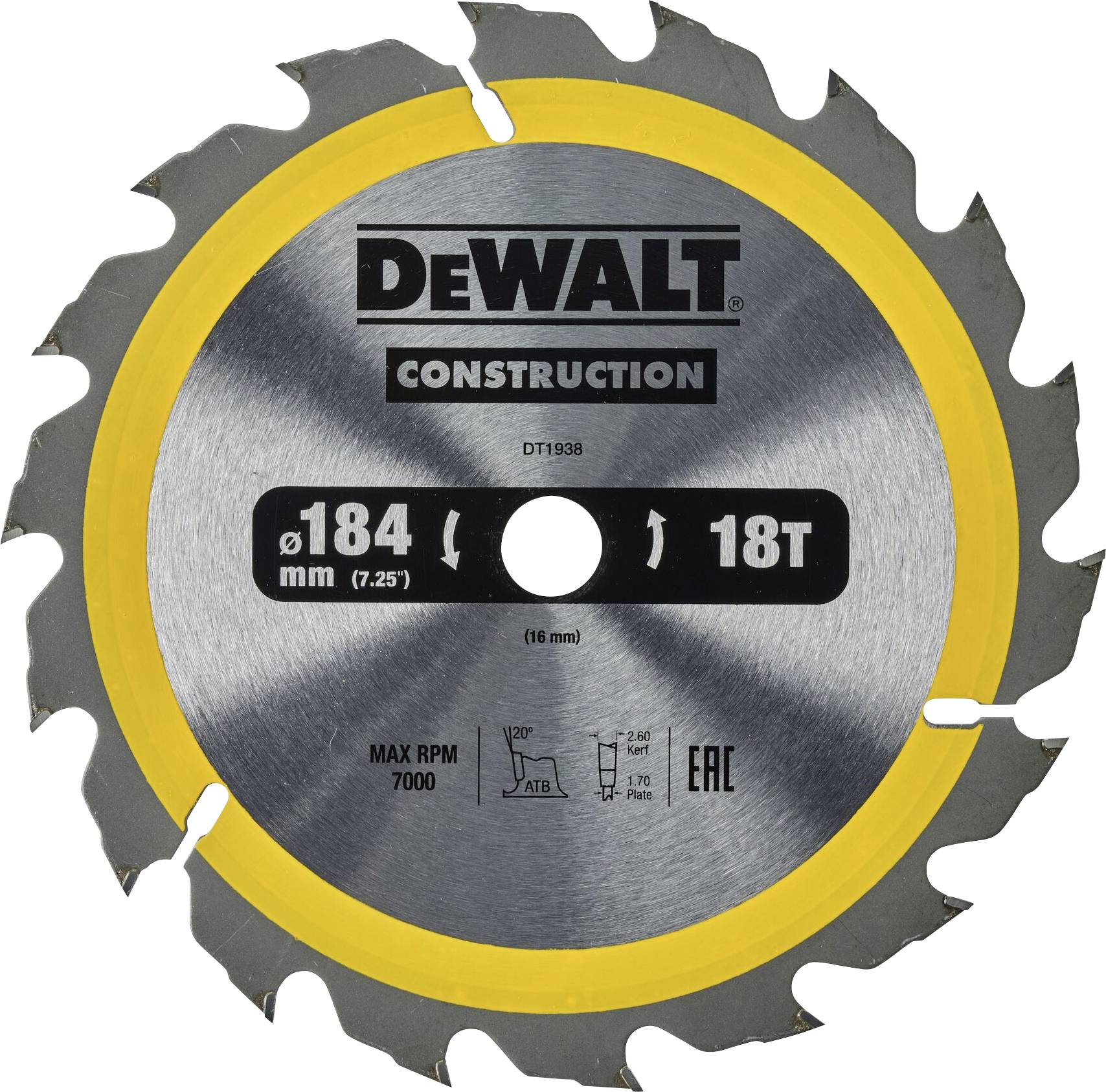 DEWALT DT1938-QZ Lame de scie circulaire 1 pc(s)