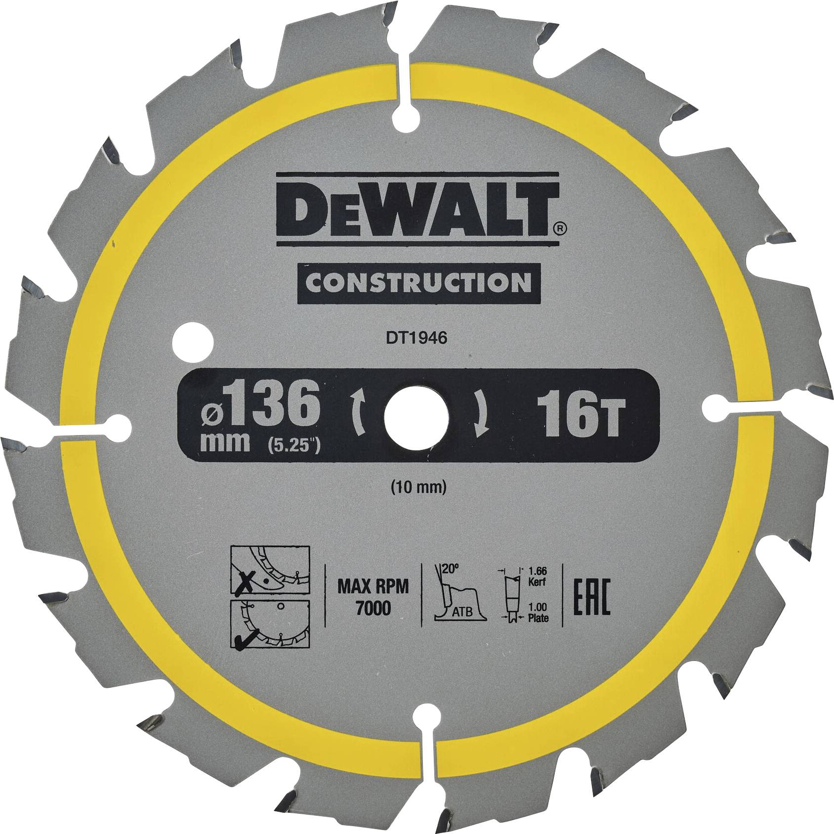 DEWALT DT1946-QZ Lame de scie circulaire 1 pc(s)