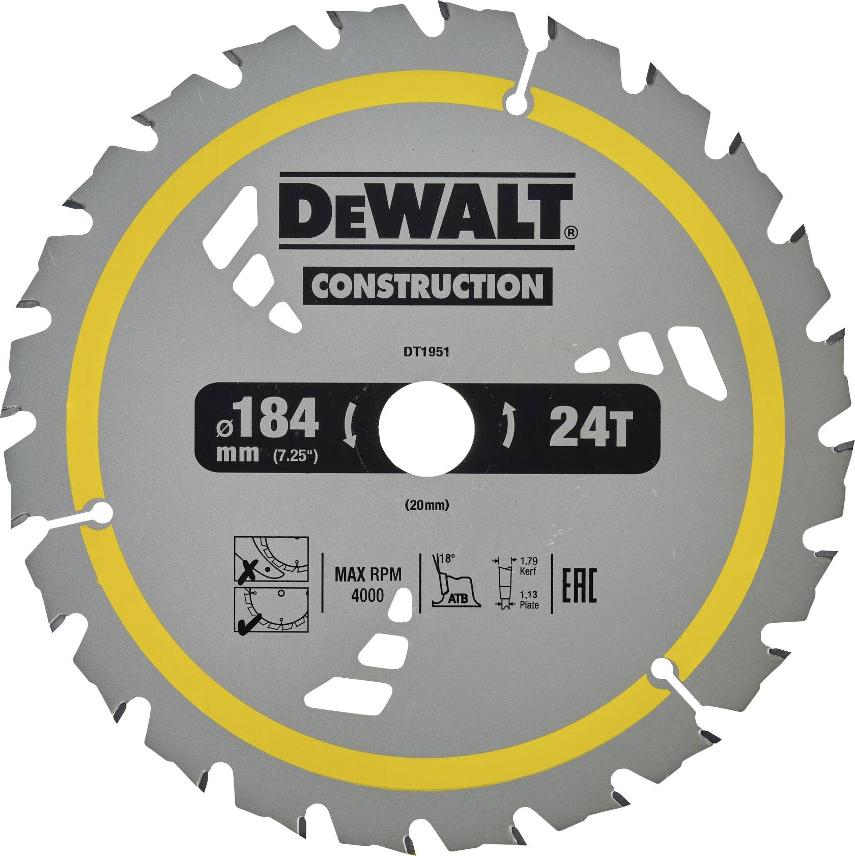 DEWALT DT1951-QZ Lame de scie circulaire 1 pc(s)