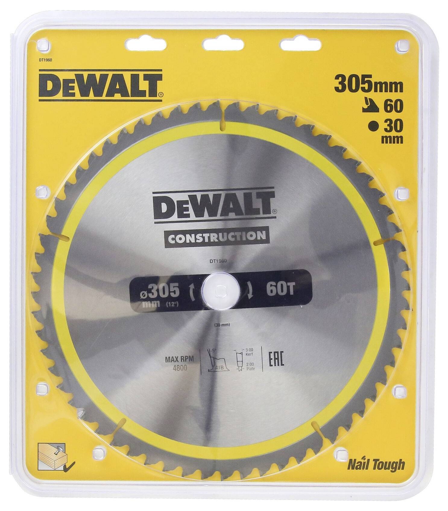 DEWALT DT1960-QZ Lame de scie circulaire 1 pc(s)
